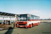 Od poloviny května 2006 je v provozu nový autobusový terminál u obchodního centra Olympia v Modřicích. Původní nástupiště (na snímku s autobusem linky 49 evid. č. 7323 v roce 2001) je nyní postupně odstraňováno, na dalším fotografii je nový terminál s elegantně navrženou střechou (a s autobusem bezplatné Olympia linky) a na posledním snímku je autobus evid. č. 7637 linky 78, jejíž nástupní zastávka je mimo zastřešenou část. Všechny označníky zastávek jsou vybaveny světelnými displeji ukazujícími označení linky a přesný čas. Foto 15. 6. 2006 © Jiří Mrkos.