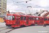 V dubnu byly po generální opravě zprovozněny tramvaje T3 evid. č. 1632+33 – jednalo se o poslední „esúčka“ se zrychlovačovou výzbrojí v Brně. Vozy (mj. s výzbrojí Progress a plastovými dveřmi SKD) obdržely celovozovou reklamu propagující nový logotyp města Brna (oficiální prezentace byla 3. 5. 2005). Na druhém snímku ze dne 24.3.2005 je na Moravském náměstí zvěčněn "B" vůz soupravy ještě v podkladovém červeném laku. V tomto novém designu vycházejí rovněž i knihy vydávané za přispění města, na tomto místě nezbývá než doporučit poslední novinku, knihu autorského kolektivu s názvem Bomby nad Brnem, která srovnáváním historických a současných fotografií mapuje škody utrpěné při bombardování města v letech 1944–45. Na snímku z 12. 5. 2005 je souprava tramvají zvěčněna na Mendlově náměstí. Foto © Ladislav Kašík, Martin Janata