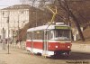 V pořadí druhá brněnská tramvaj typu T3R.EV ev. č. 1562 vyjela ve druhé polovině března na zkušební jízdy – na snímku z 30. 3. 2003 projíždí 1562 Nádražní ulicí, foto © Ladislav Kašík.
