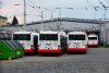 Nádvoří trolejbusové vozovny v Husovicích ovládly nové vozy – na snímku z 30. 6. 2015 jsou mj. troljbusy evid. č. 3641, 3643, 3634 a 3631. Foto 30. 6. 2015 © Martin Janata.