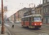 Zatím poslední tramvají T3 brněnského dopravního podniku, na níž byla vykonána generální oprava, je vůz s evid. č. 1581. Prozatím jezdí jako sólo převážně na lince č. 4 – na snímku právě přijíždí k zastávce »Nováčkova« v Husovicích, foto 6. 1. 2001 © Ladislav Kašík.