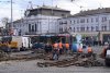 V sobotu 11. 11. 2017 se opravovaly kolejové oblouky od zastávky »Hlavní nádraží« do Masarykovy ulice. Foto © Ladislav Kašík.
