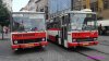 Červnová dopravní nostalgie na náměstí Svobody. Setkání dvou retro autobusů DPMB Karosa: B732 evid. č. 7273 a B741 evid. č. 2315. Vystavené exponáty TMB: motorový vůz č. 52 a za ním tramvajový kropicí vůz na provizorním kolejovém poli. Dopolední výstava tramvají – vpravo také parciální trolejbus evid. č. 3305, vlevo tramvaje TMB a za ním stany s výstavou ke 150 letům tramvají v Brně. Ve stanech u mariánského sloupu byly vystaveny i historické zastávkové označníky. Foto 15. 6. 2019 © Pavel Šlesinger, Libor Čuma a Tomáš Kocman.